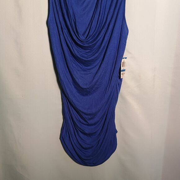NWT Royal Blue Draped Cowl Neck Sleeveless Dress – Bodycon Style (Size XL) - Picture 2 of 4